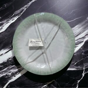 Tommy Bahama Melamine White & Green Watercolor 4 Round Dinner Plates 10.5” NIP